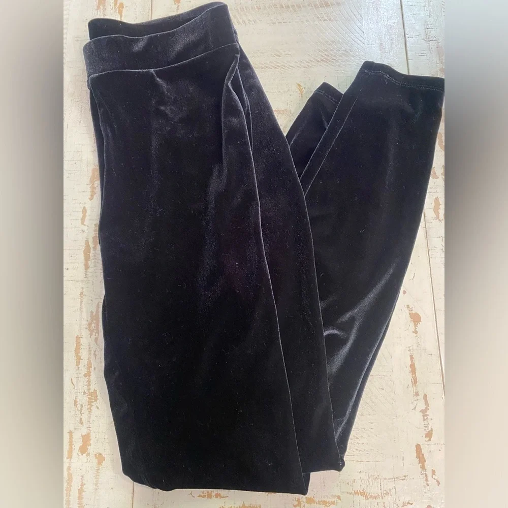 J Crew Black Velvet Leggings